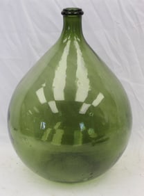 Green glass demijohn