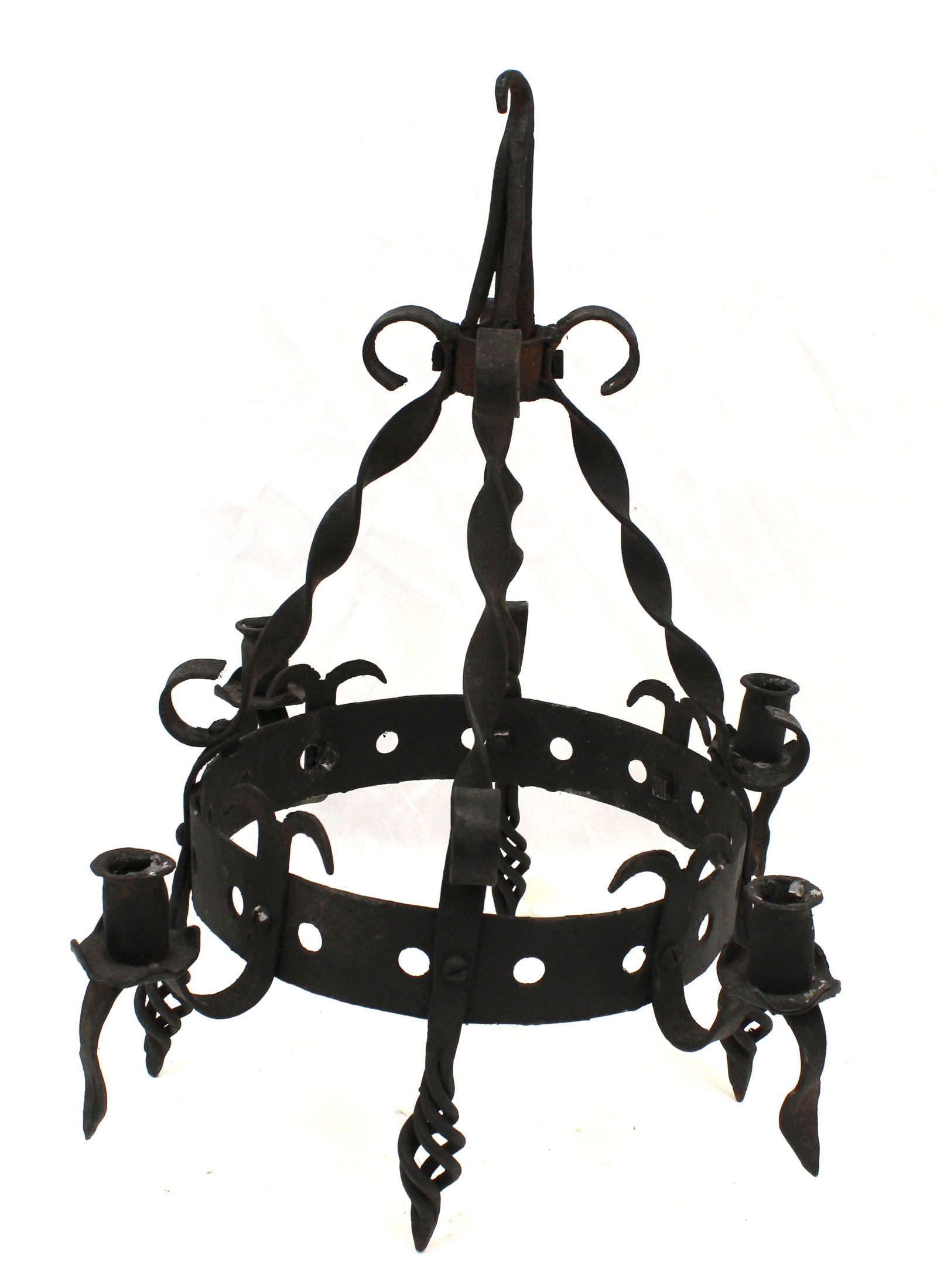 Antique style iron hanging candle light fixture - 21" tall (1 of 4)
