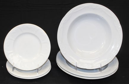 Lot of ironstone incl 3 soup bowls & 3 small plates - 10" & 7" diam