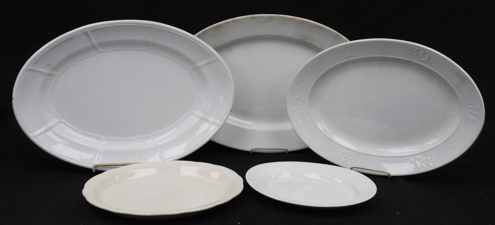 Lot of 5 ironstone oval platters - 11"-19" long (1 of 7)