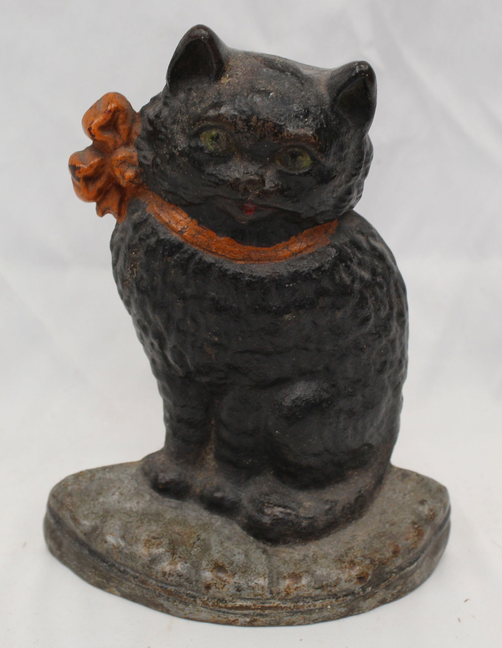 Cast iron seated cat doorstop - 8" tall (1 of 2)