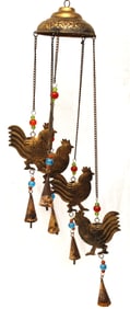 Rooster motif wind chimes