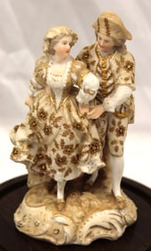 Antique attrib Meissen porcelain figural group