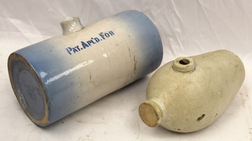 Lot of 2 stoneware footwarmers