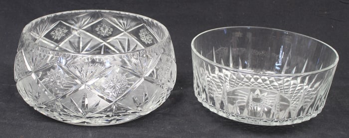 Lot of 2 cut glass bowls