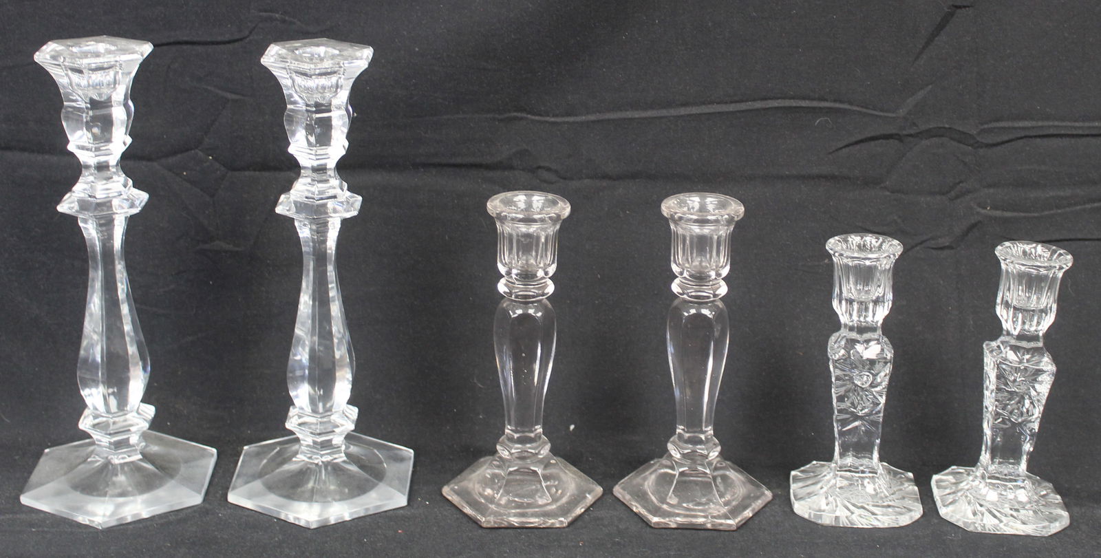 Lot of 3 pairs of cut crystal candlesticks (1 of 4)