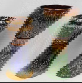 Art Pottery pedestal & jardinere (unmatched but complimentary)