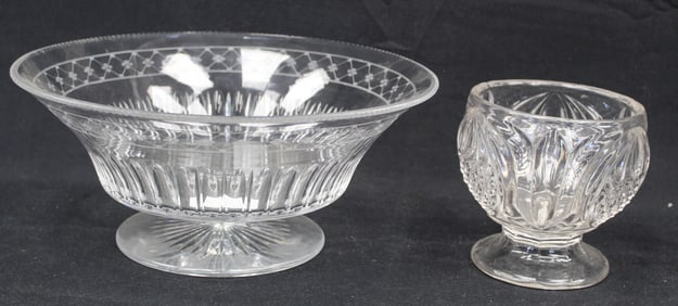 Early flint glass compote w a pressed glass ft bowl