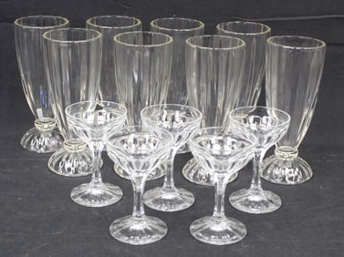 Lot of glass stemware incl 8 parfaits & wine small wines