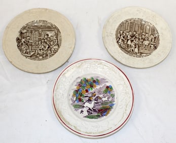 Lot of 3 children's plates