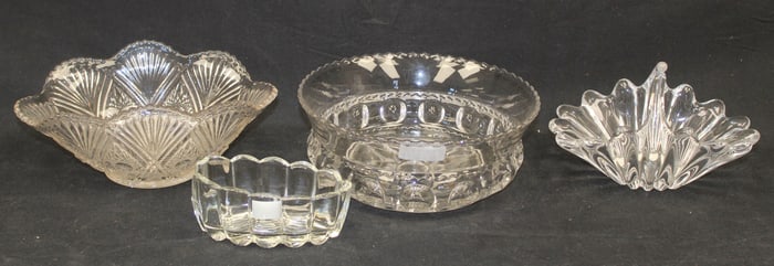 Lot of 4 cut/pressed glass candy bowls