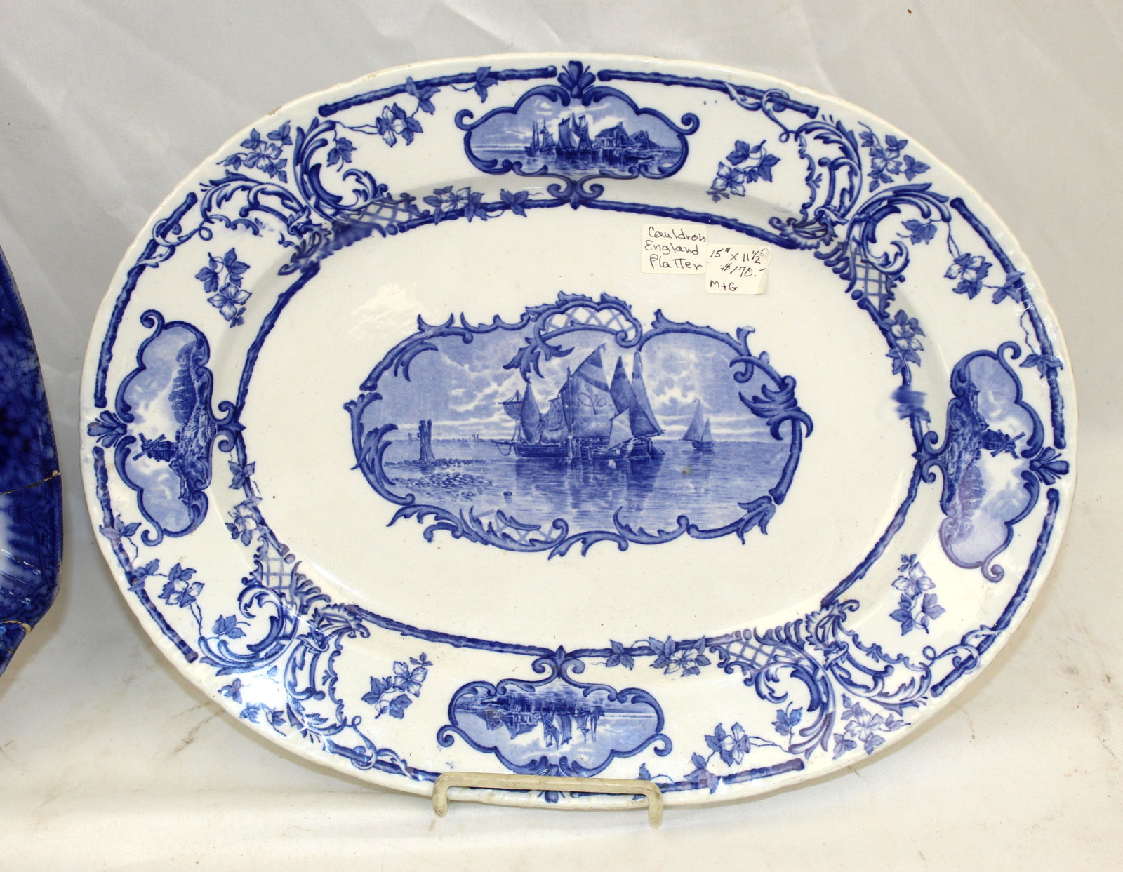 Cauldron blue & white "Delftland" platter: Cauldron blue & white "Delftland" platter