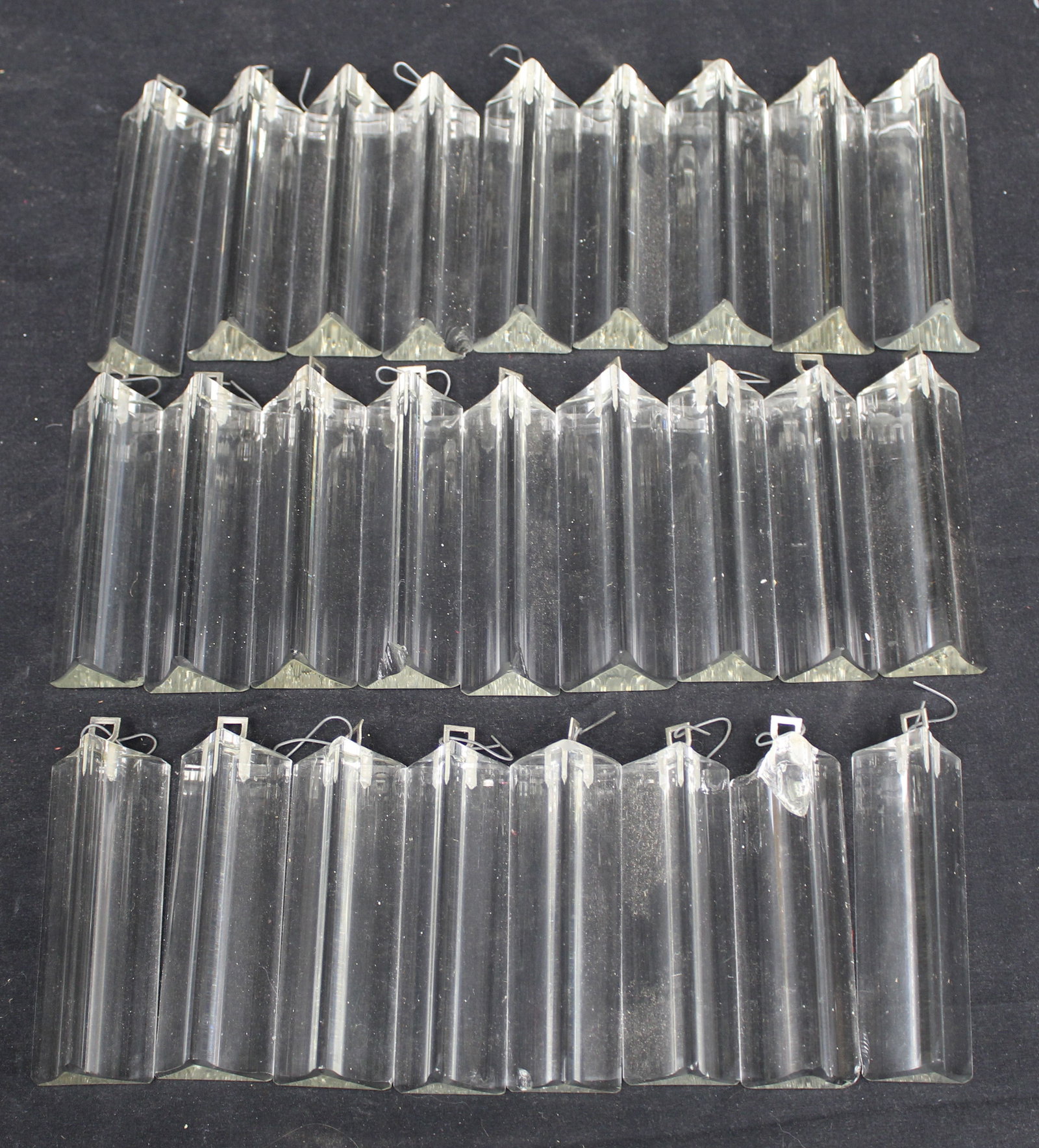 Lot of 26 glass prisms - 4" long: Lot of 26 glass prisms - 4" long