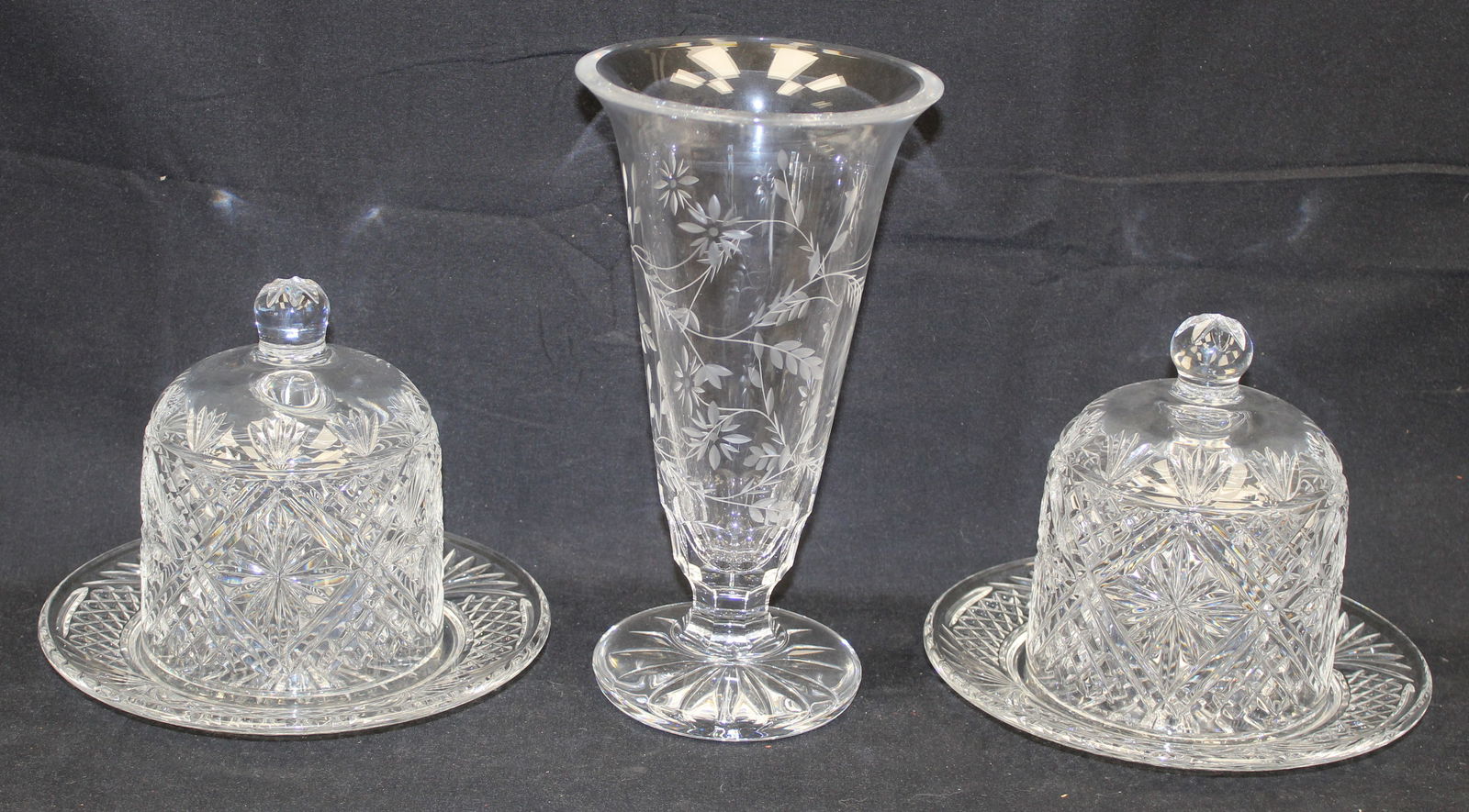 Lot of 3 pieces of Waterford crystal incl a pair of dessert domes from The Samuel Miller Collection (1 of 9)