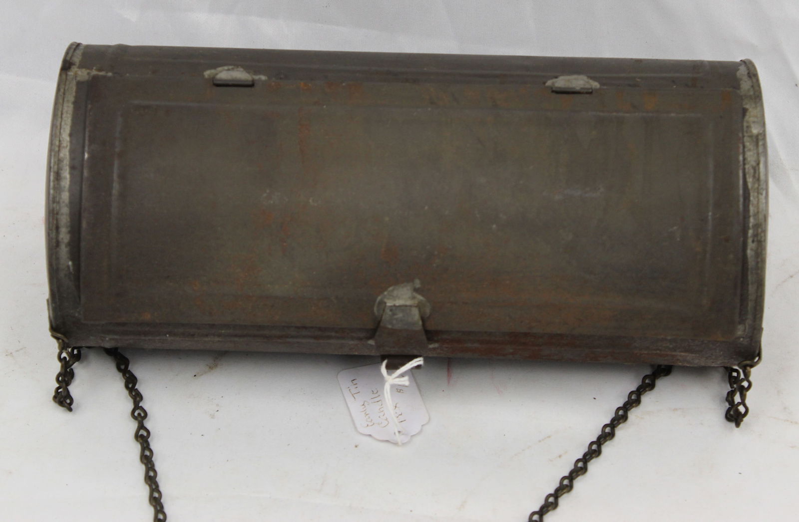 Antique tin candle box - 10" wide (1 of 3)