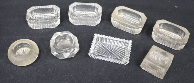 Lot of 8 pressed glass salts