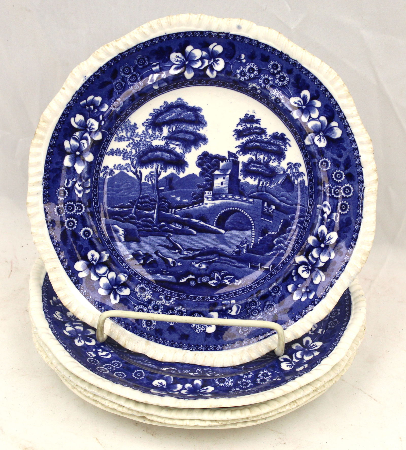 Set of 5 Copeland Spode's Tower blue & white plates (1 of 2)