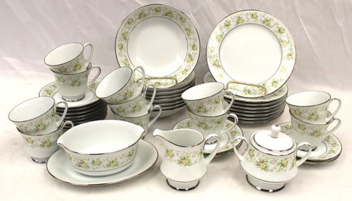 Approx 42piece Kenmark china service incl plates, bowls, cups, saucers, etc