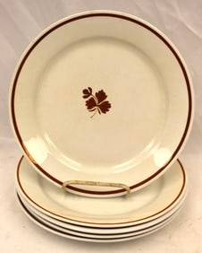 Set of 5 AJ Wilkinson ironstone dinner plates