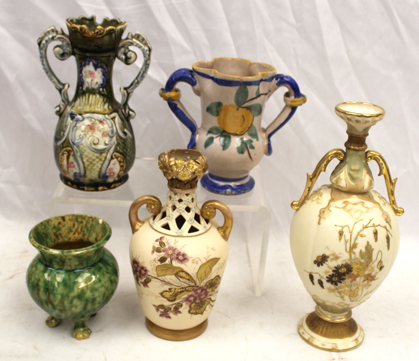 Lot of 5 art pottery/porcelain vases incl Italian, Royal Worcester, etc (1 of 11)