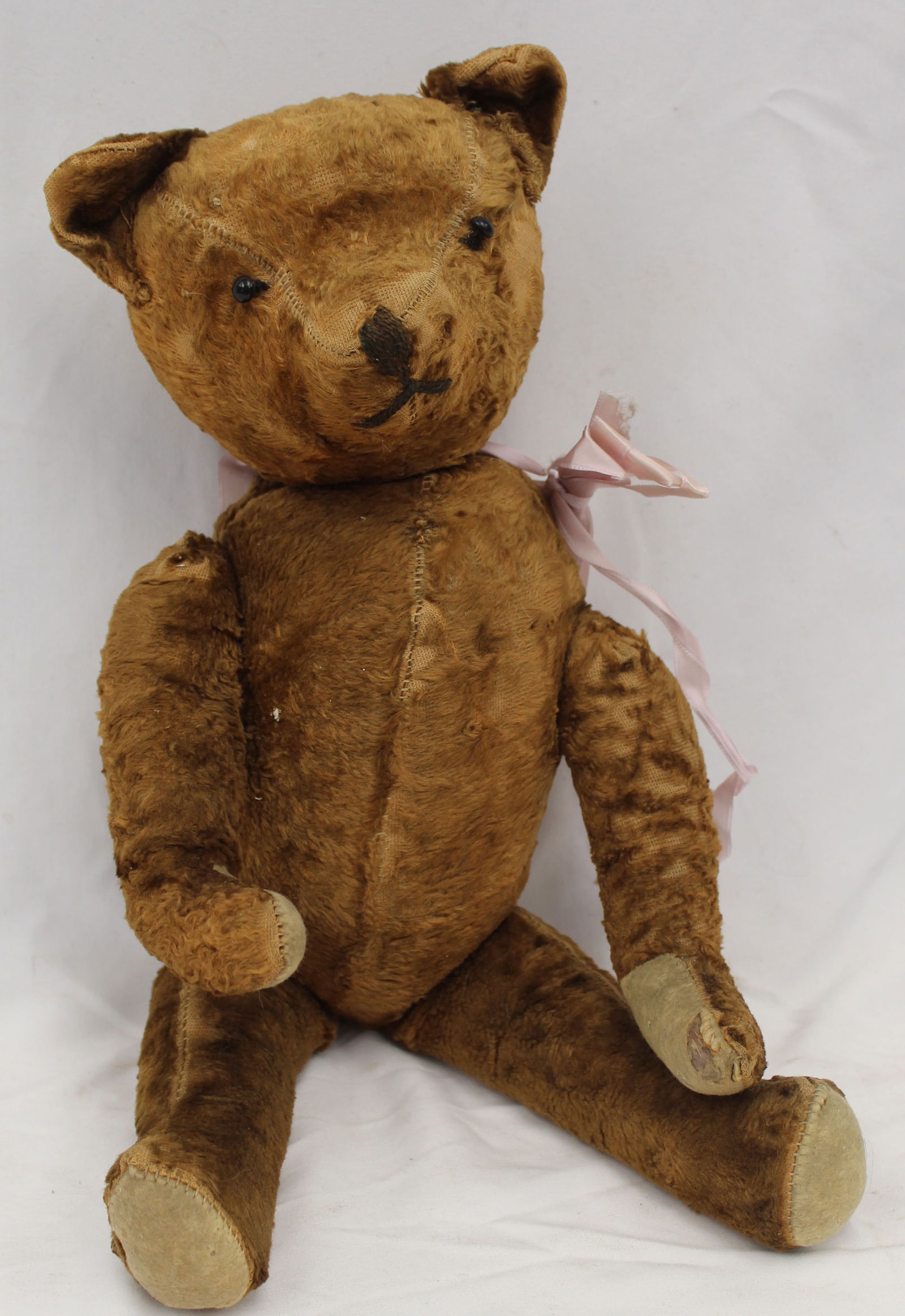 Antique jointed Mohair teddy bear - well loved - 20" tall (1 of 5)