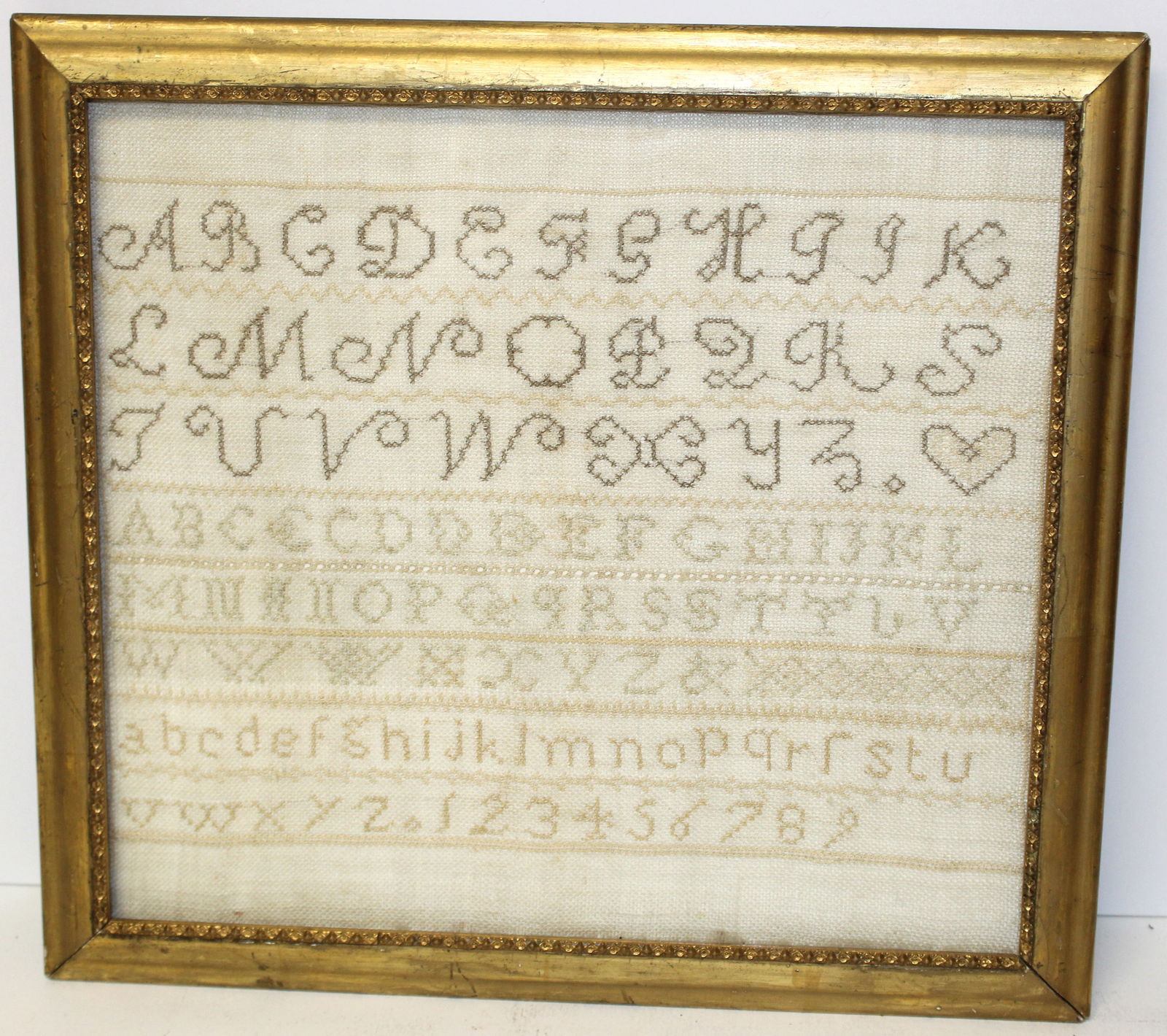 Alphabet sampler - overall framed size 13"x14" (1 of 5)