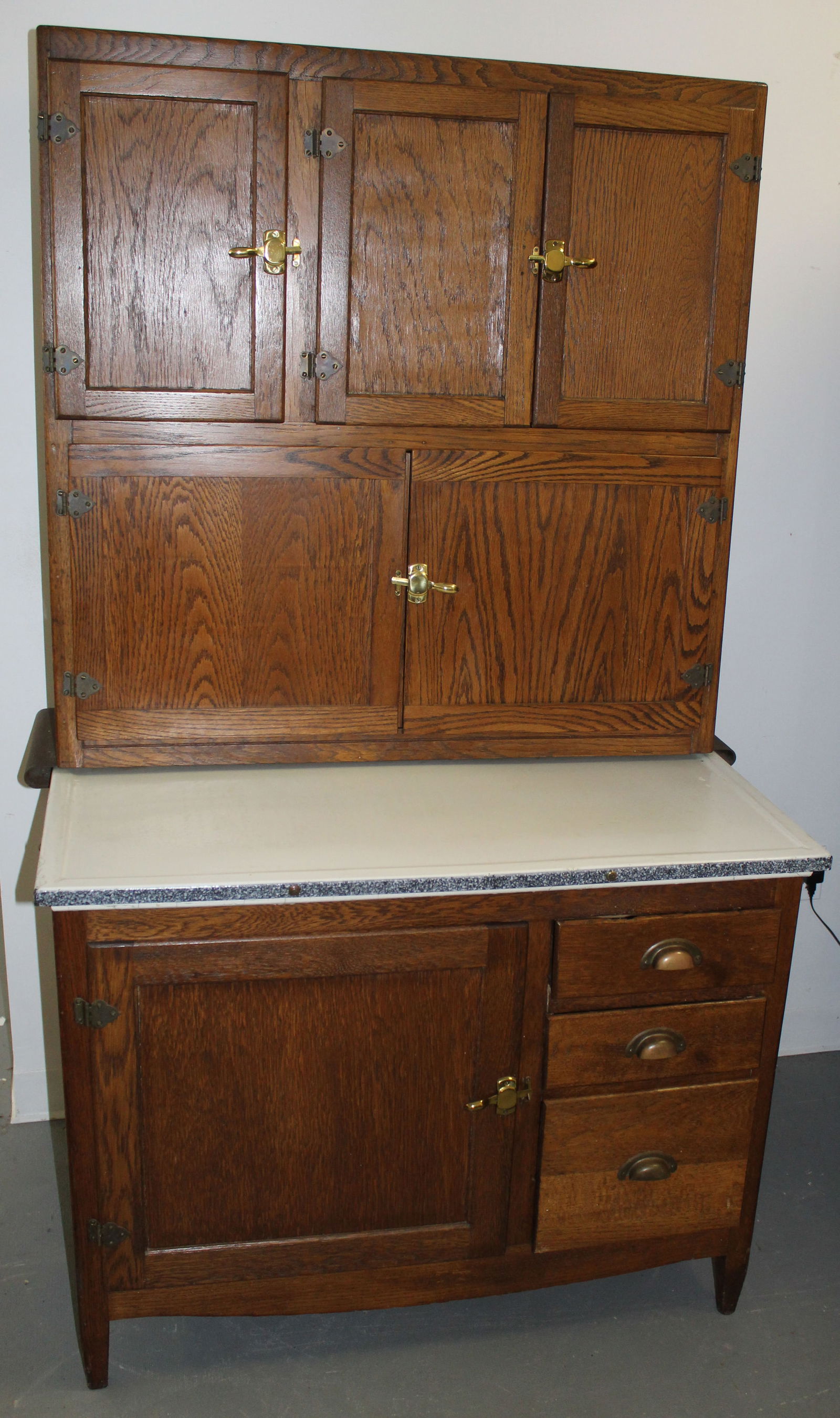 Victorian oak Hoosier cabinet - 70" tall x 40" wide x 27" deep (1 of 6)