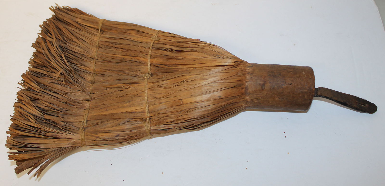 Antique shaved whisk broom - 13" long x 8 1/2" wide (1 of 6)