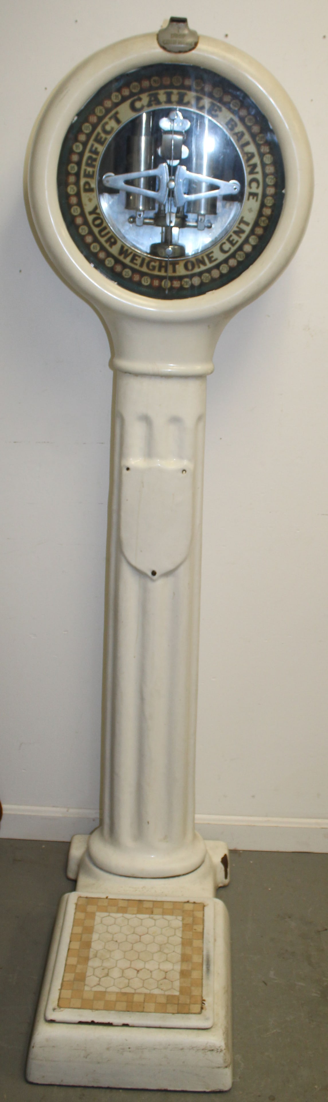 Vintage/antique "Caille Perfect Balance Your Weight One Cent Scale" - 69" tall (1 of 6)