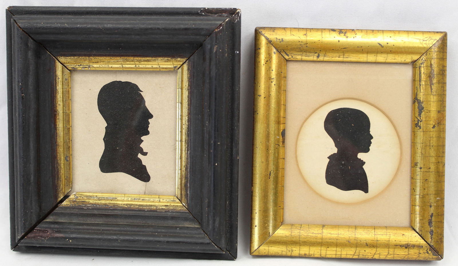Pair of framed silhouettes - 6"x5 3/4" & 5 3/4"x4 3/4" (1 of 4)