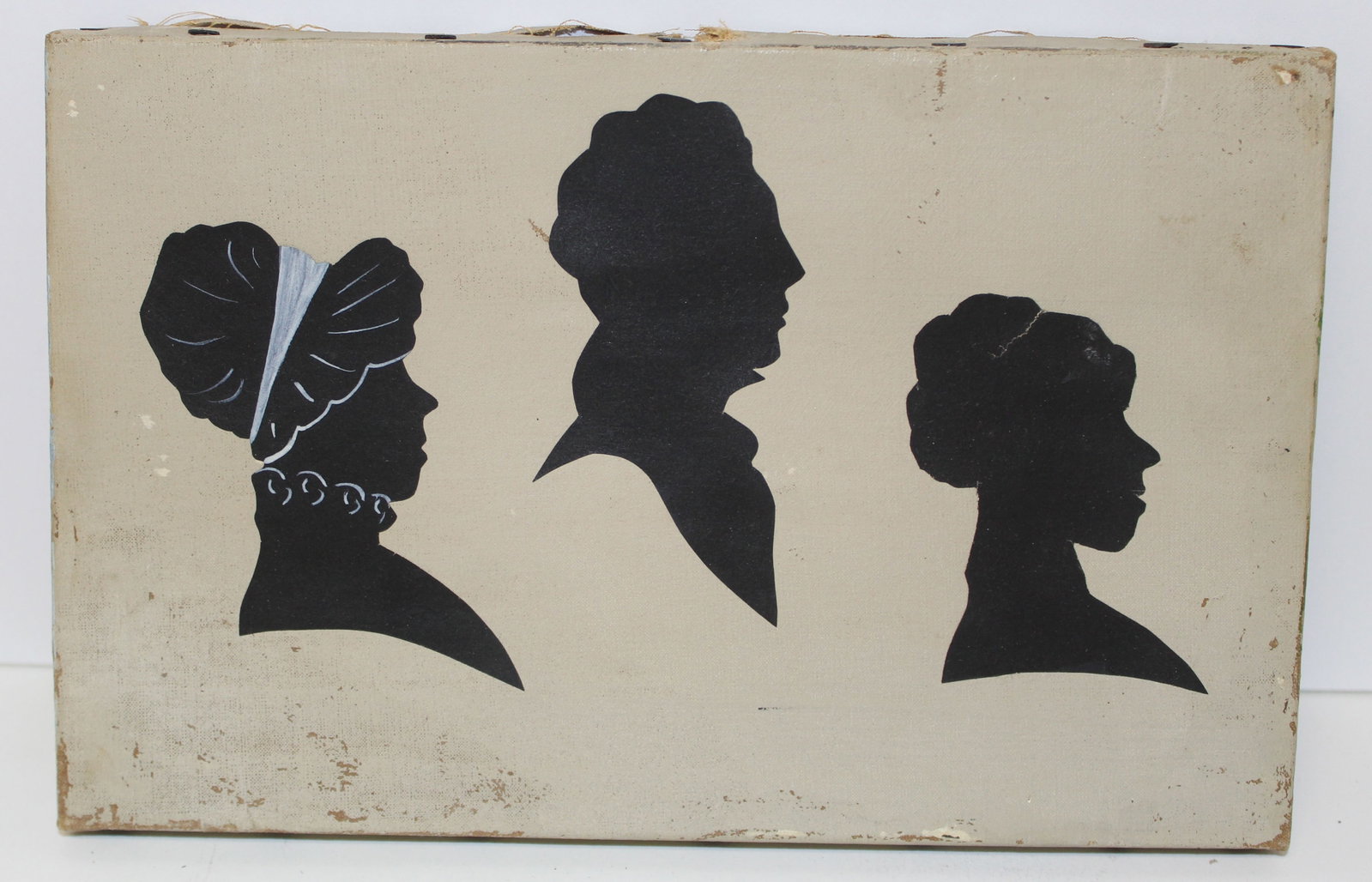 Vintage o/c of 3 silhouettes - 5 3/4"x9": Vintage o/c of 3 silhouettes - 5 3/4"x9"