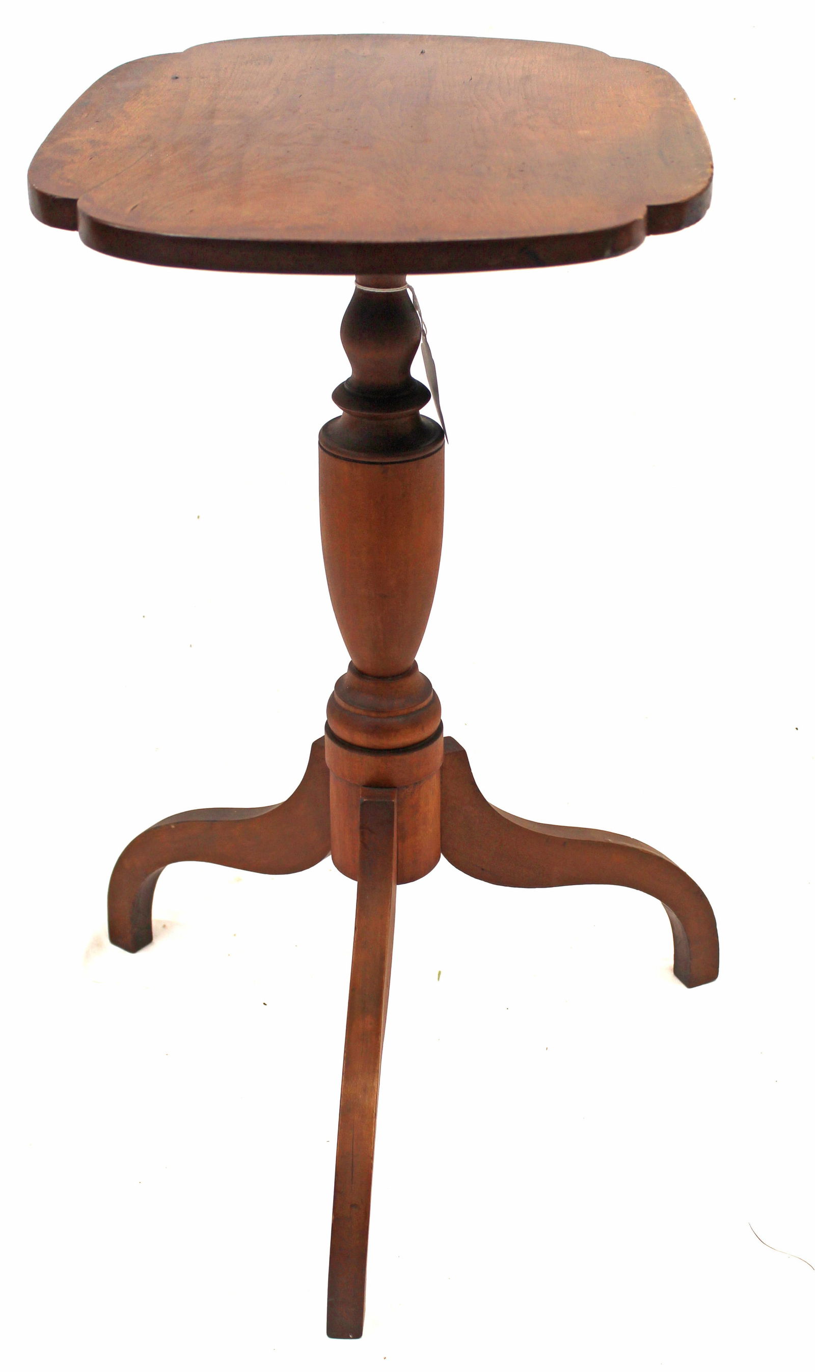 Antique spider leg candlestand w shaped top - 28" tall (1 of 6)