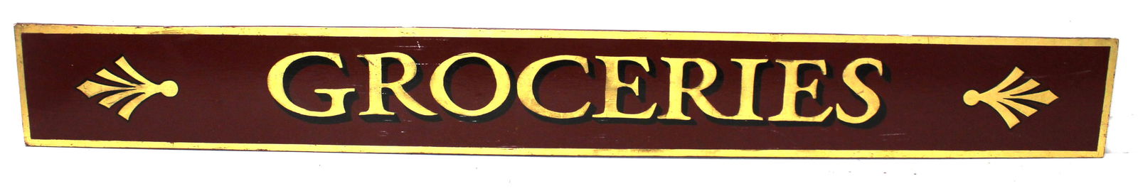 Large wooden painted "Groceries" trade sign - 84"x9 1/2" (1 of 6)