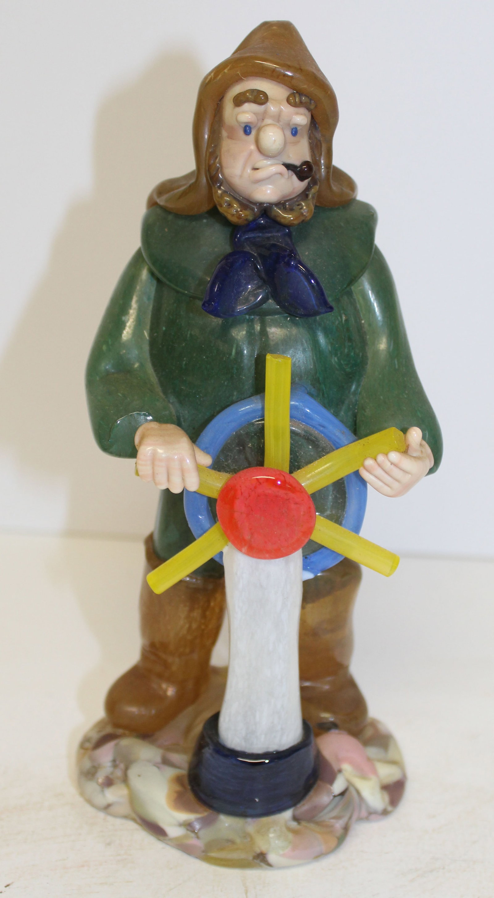 Bohemian glass fisherman - 8 1/2" tall: Bohemian glass fisherman - 8 1/2" tall