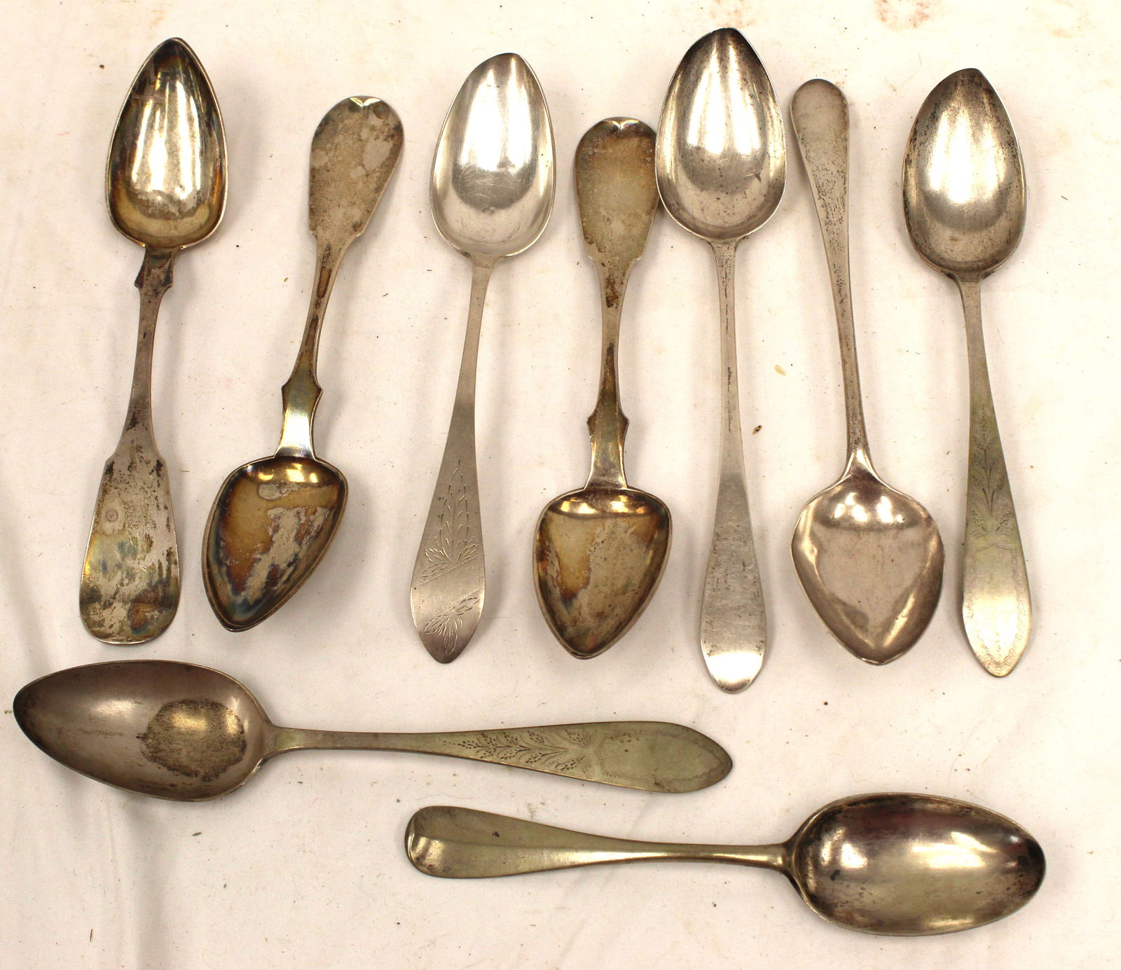Lot of coin silver spoons (1 of 4)