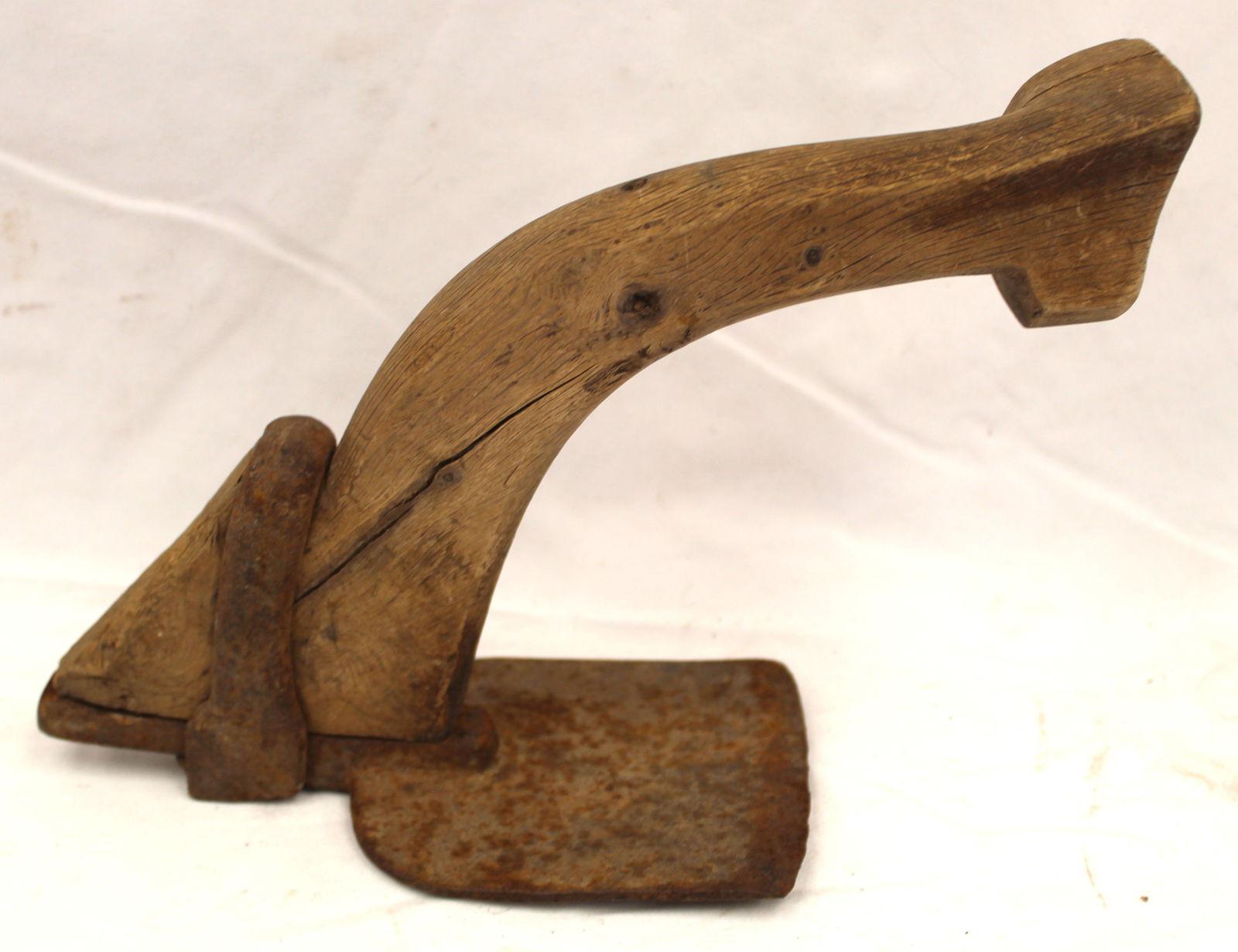 Early American wooden bowl adz - 8" tall x 10" long (1 of 4)