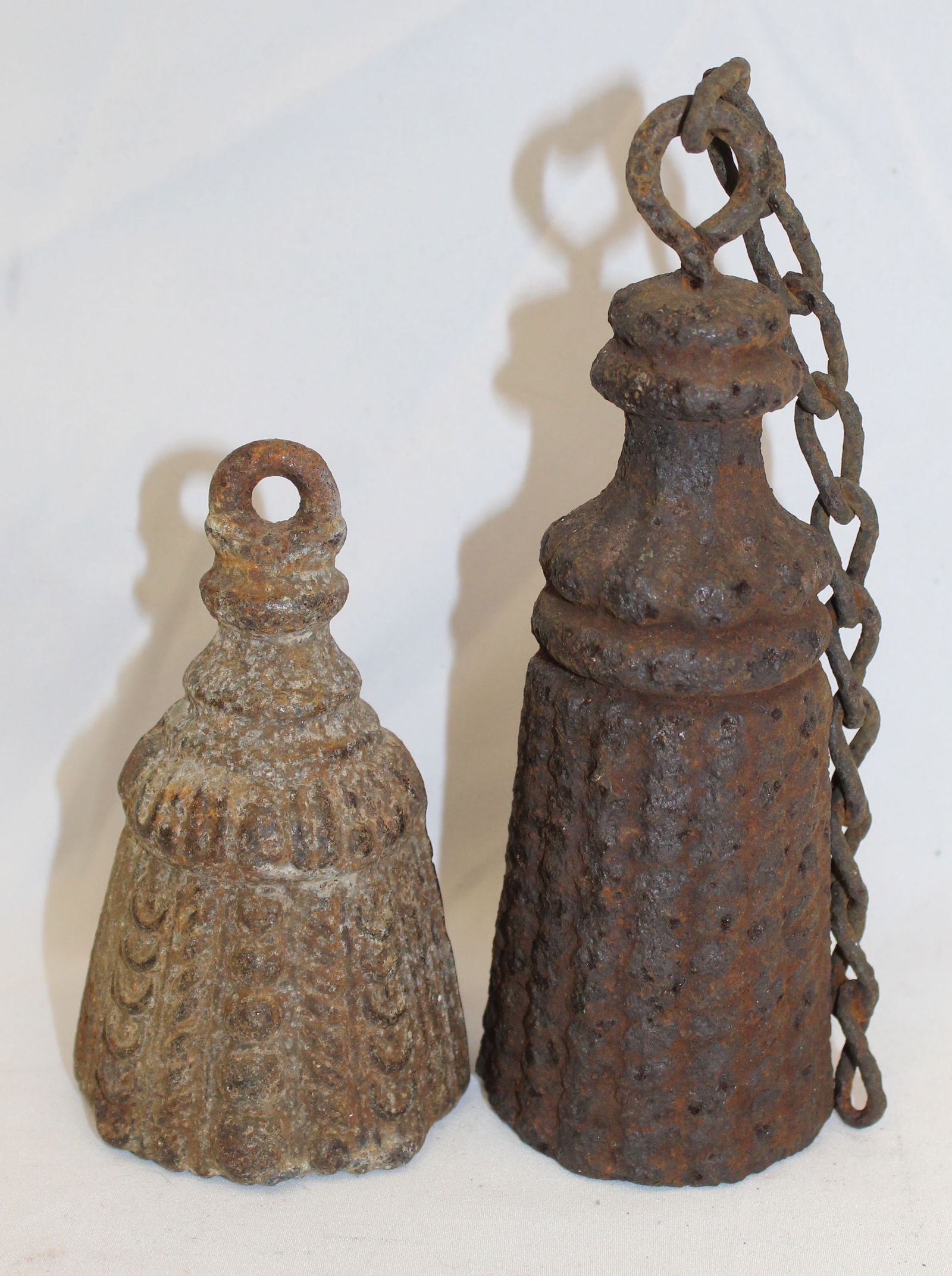 Lot of 2 iron gate weights - 5" & 6 1/4" tall (1 of 5)