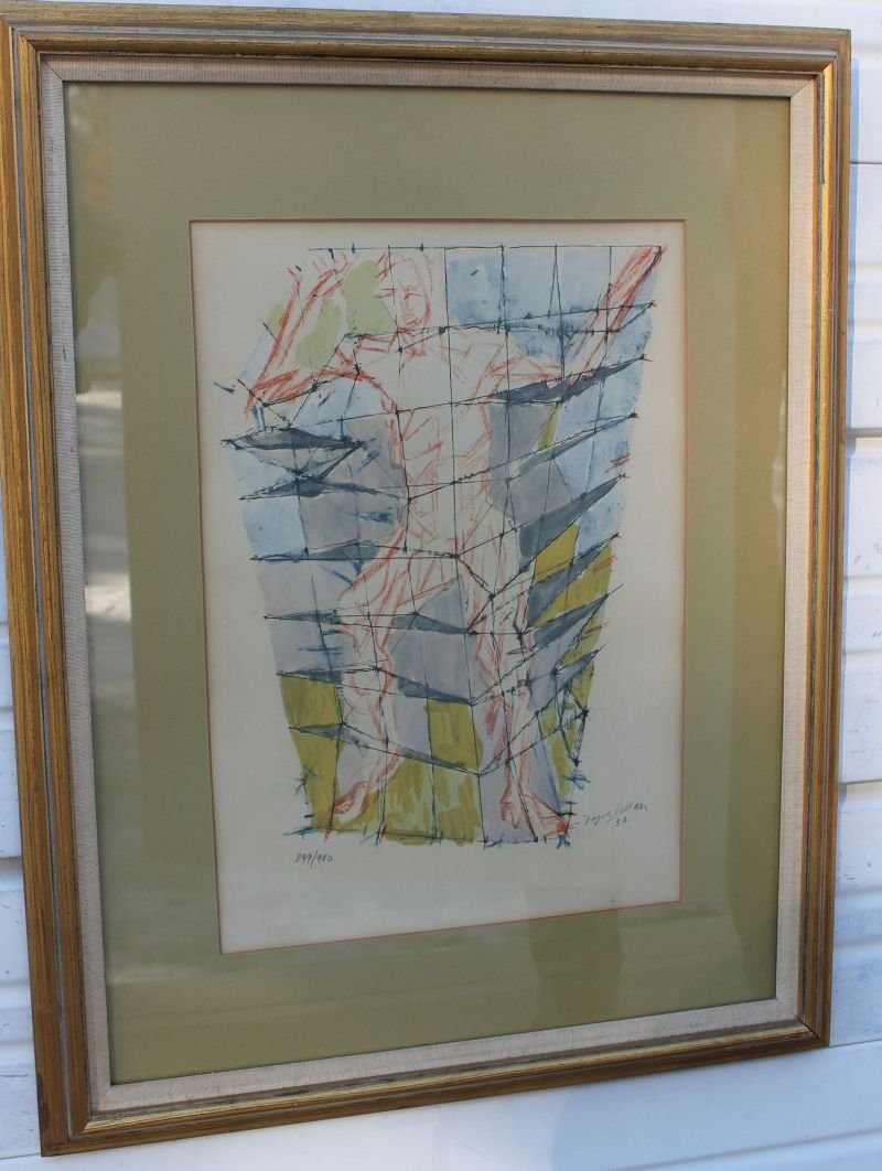 Jacques Villon dated 1952 litho orig ed #899-970: Jacques Villon dated 1952 litho orig ed #899-970 titled "En Colore" - 17 1/2" x 12" image size