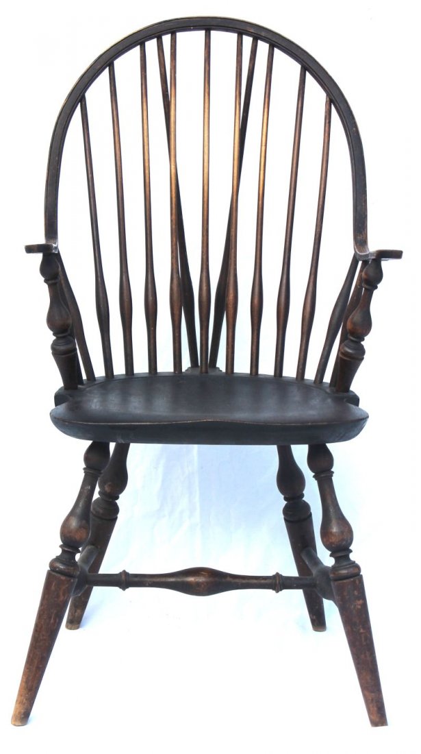 sgnd Wallace Nutting (paper label) rare form conti: sgnd Wallace Nutting (paper label) rare form continuous arm Windsor in untouched orig cond