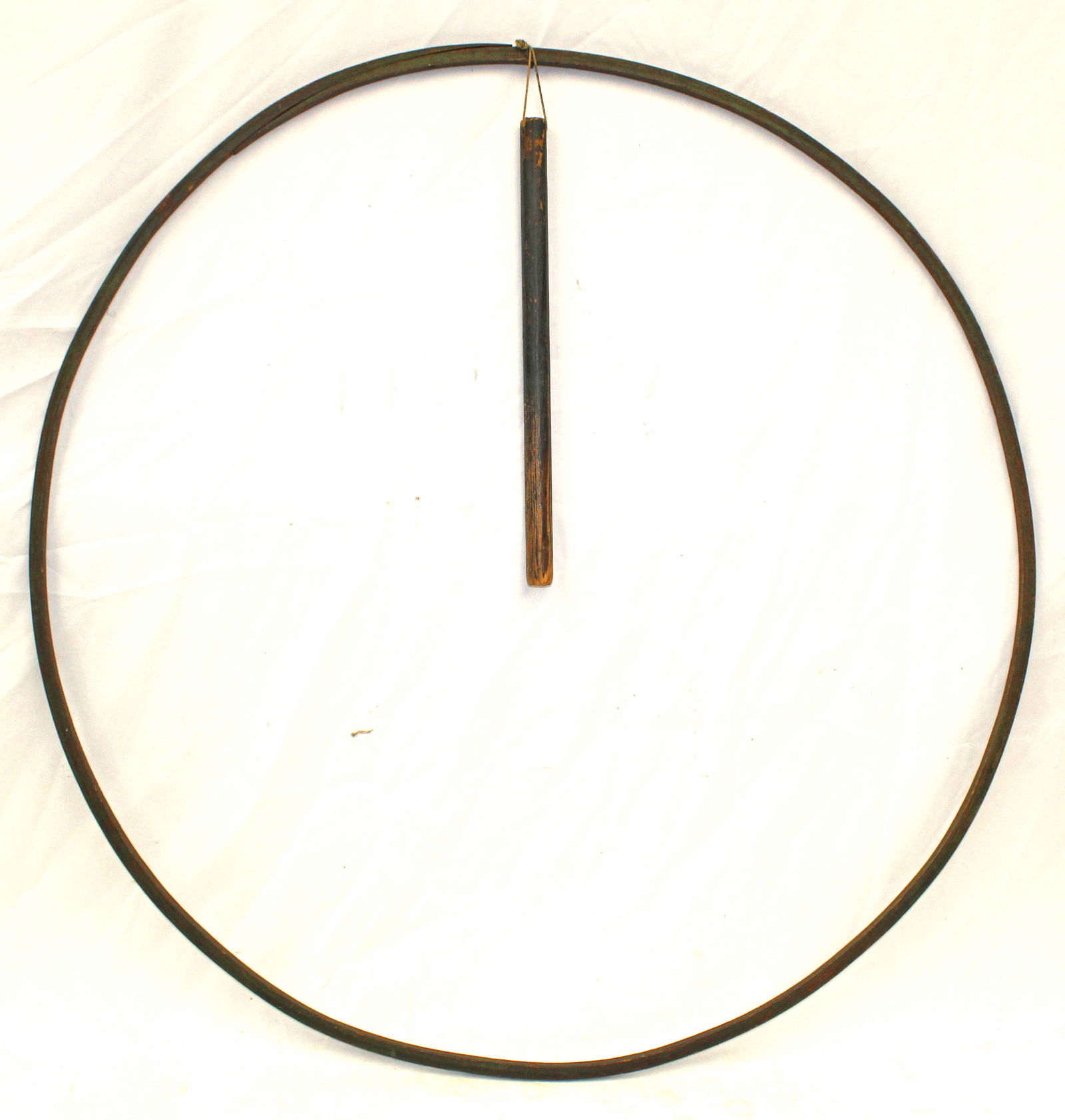 Wooden hoop & stick rolling game - 34" diam hoop w 15" long stick (1 of 4)