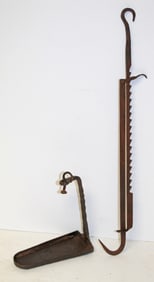 Adjustable trammel hanging iron pan lamp