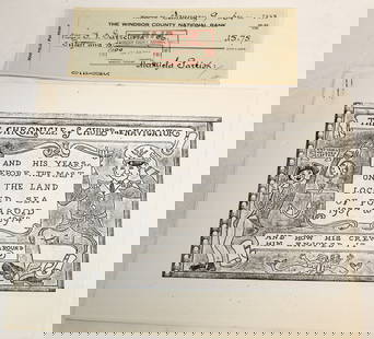 Maxfield Parrish signed check with Maxfield Parrish Jr booklet - humorous satire of Polaroid Co ca: Maxfield Parrish signed check with Maxfield Parrish Jr booklet - humorous satire of Polaroid Co ca 1937-1974