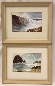 Pair of w/c seascapes by Leonore Constable in matching frames- 9 1/2"x11 3/4" overall framed size