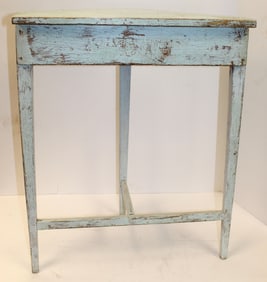 Antique corner table in light blue paint - 27"x22"x12"