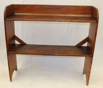 Antique bucket bench w 1/2 moon cut out sides - 41" tall x 44"x14"
