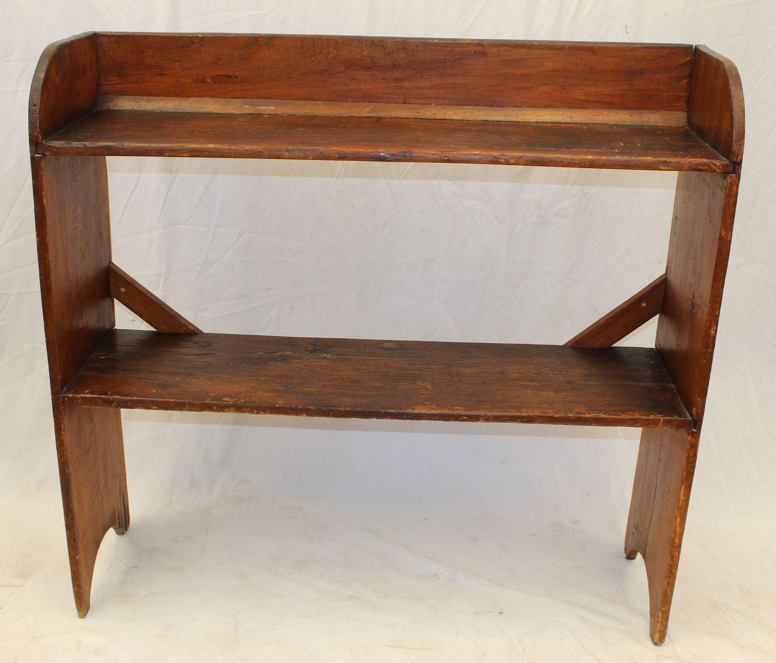 Antique bucket bench w 1/2 moon cut out sides - 41" tall x 44"x14" (1 of 4)