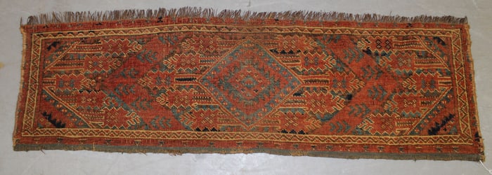 Antique Turkoman Ersari Torba bag face - last Q 19thC - 15"x51"