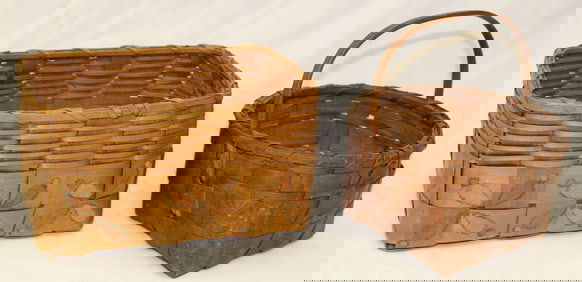 Lot of 2 potato stamp dec baskets -