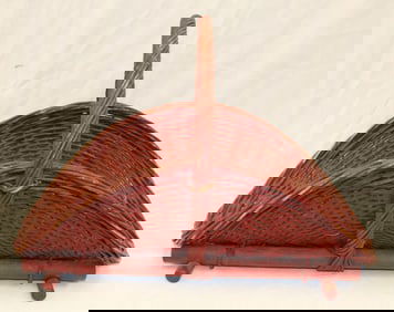 Large flower basket in red paint - 16" tall x 25"x18"