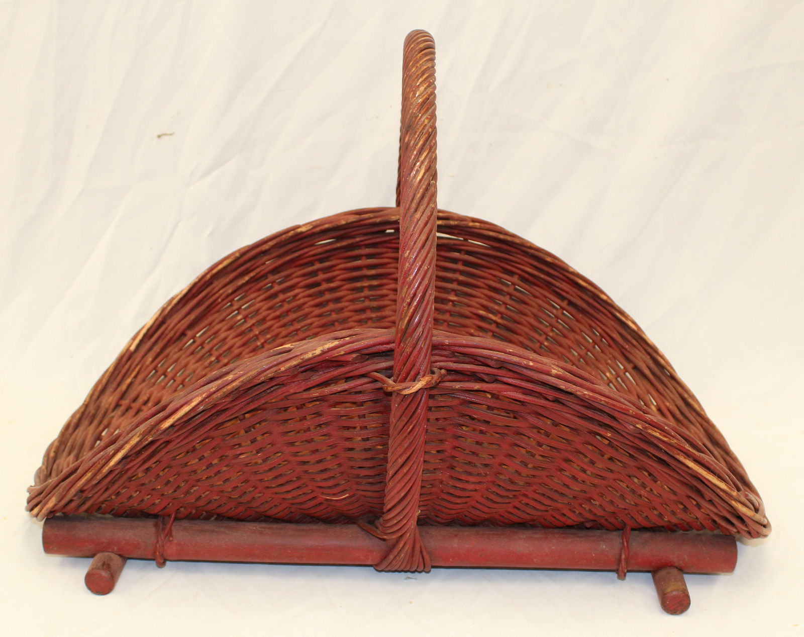 Large flower basket in red paint - 16" tall x 25"x18" (1 of 4)